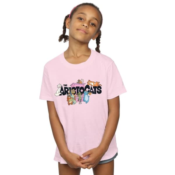 Disney T-shirt i bomull med Aristocats-logotyp för flickor