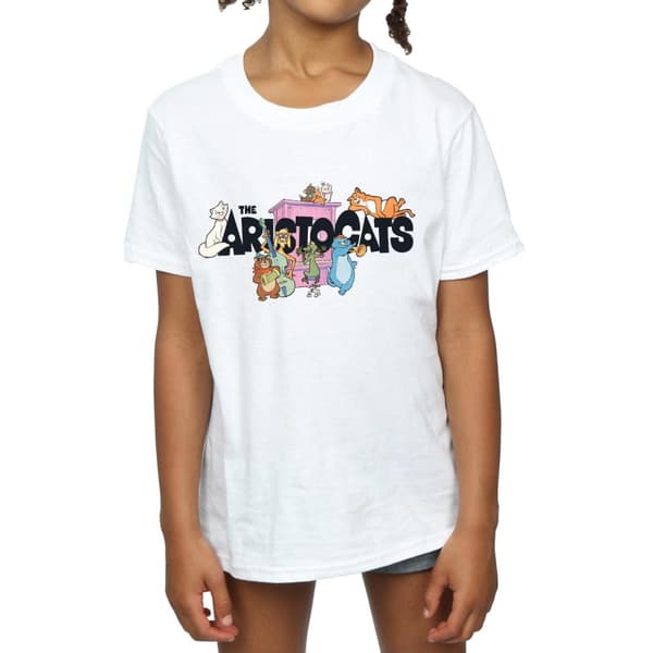 Disney T-shirt i bomull med Aristocats-logotyp för flickor
