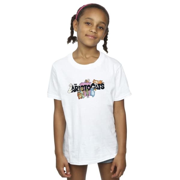Disney T-shirt i bomull med Aristocats-logotyp för flickor