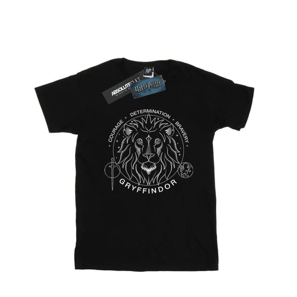 Harry Potter Gryffindor Seal T-shirt i bomull för flickor Black 12-13 Years