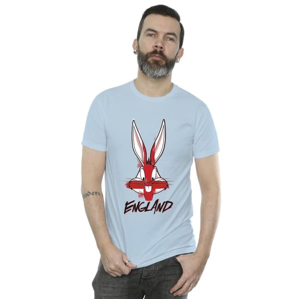 Looney Tunes Mens Bugs England Face T-Shirt
