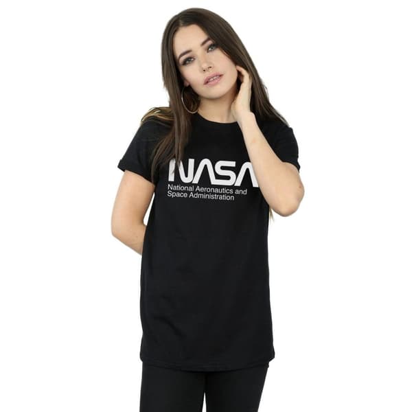 NASA Womens/Ladies Aeronautics And Space Cotton Boyfriend T-Shirt
