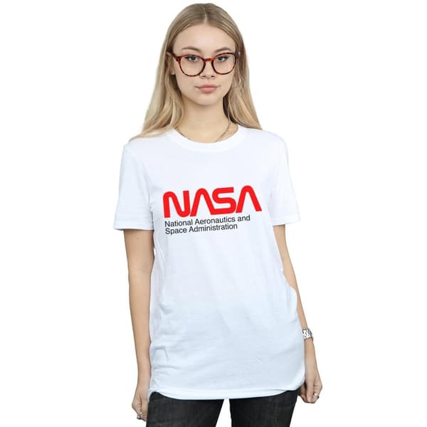 NASA Dam/dam Aeronautics And Space Boyfriend T-shirt i bomull