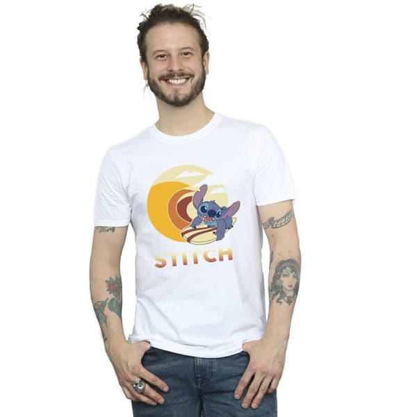 Disney Mens Lilo & Stitch Summer Waves T-Shirt
