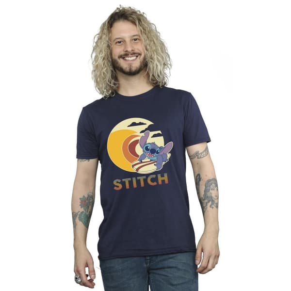 Disney Mens Lilo & Stitch Summer Waves T-Shirt
