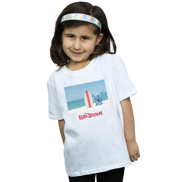 Disney Lilo And Stitch Surf Beach T-shirt i bomull för flickor