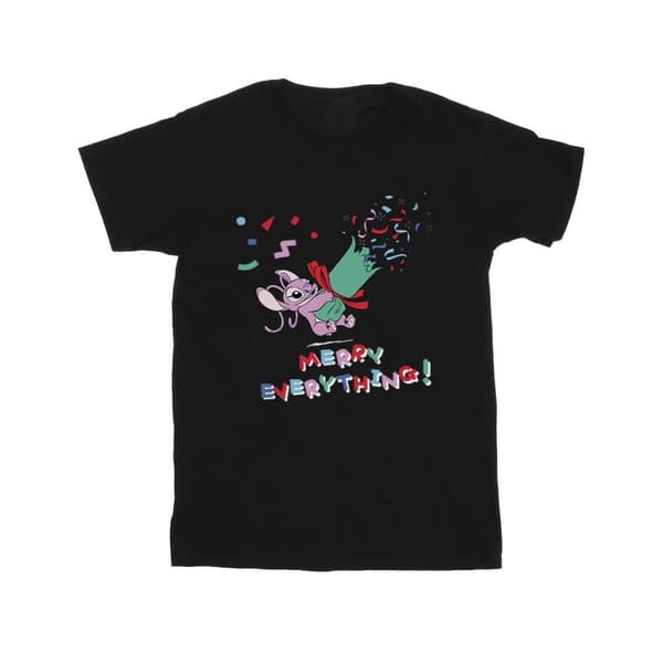 Disney Girls Lilo And Stitch Angel Merry Everything Cotton T-Shirt