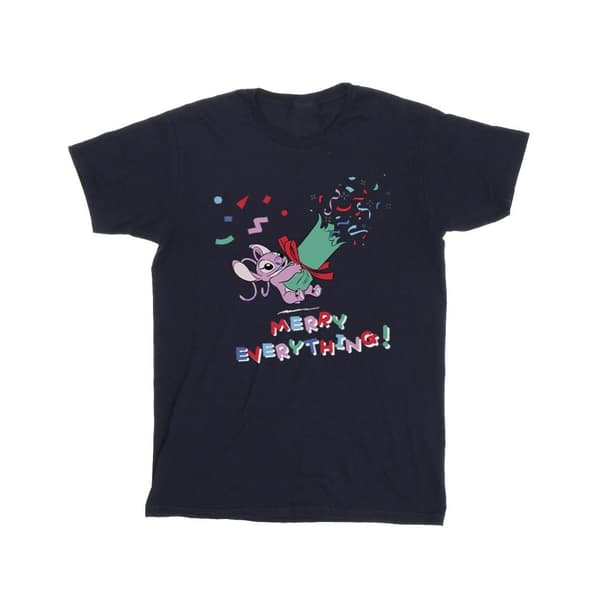 Disney Girls Lilo And Stitch Angel Merry Everything Cotton T-Shirt