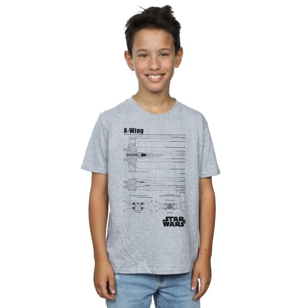 Star Wars Boys X-Wing Blueprint T-Shirt