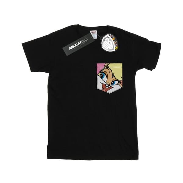 Looney Tunes Girls Lola Bunny Face Faux Pocket Cotton T-Shirt