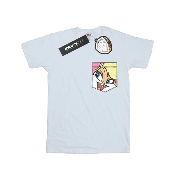 Looney Tunes Girls Lola Bunny Face Faux Pocket Cotton T-Shirt