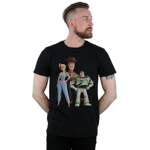 Disney Mens Toy Story 4 Woody Buzz och Bo Peep T-shirt