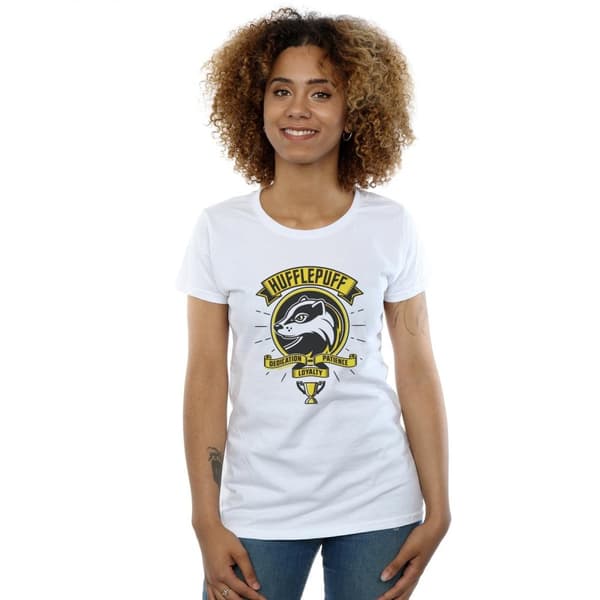 Harry Potter Womens/Ladies Hufflepuff Toon Crest Cotton T-Shirt