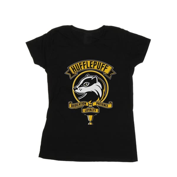 Harry Potter Womens/Ladies Hufflepuff Toon Crest Cotton T-Shirt