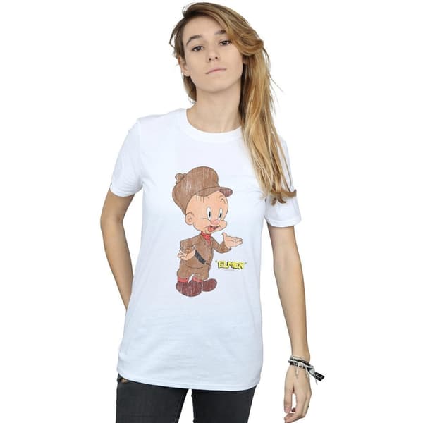 Looney Tunes Dam/Tjej Elmer Fudd Boyfriend-t-shirt i bomull med tryck