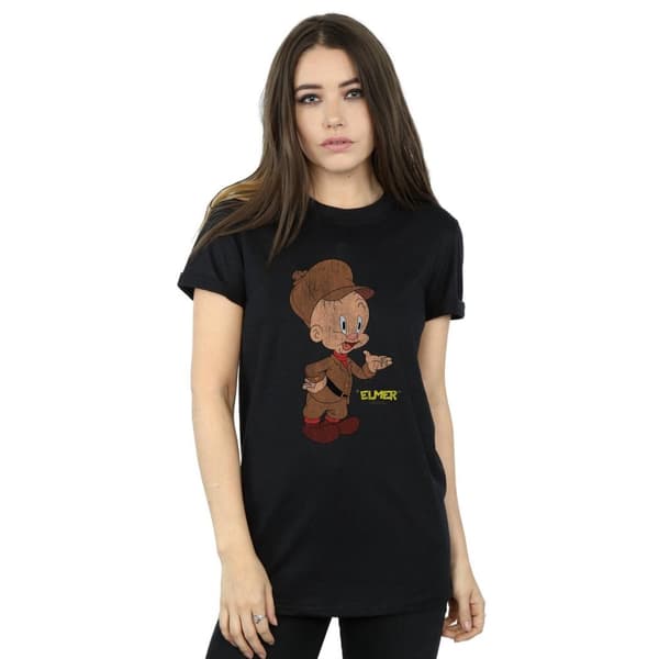 Looney Tunes Dam/Tjej Elmer Fudd Boyfriend-t-shirt i bomull med tryck