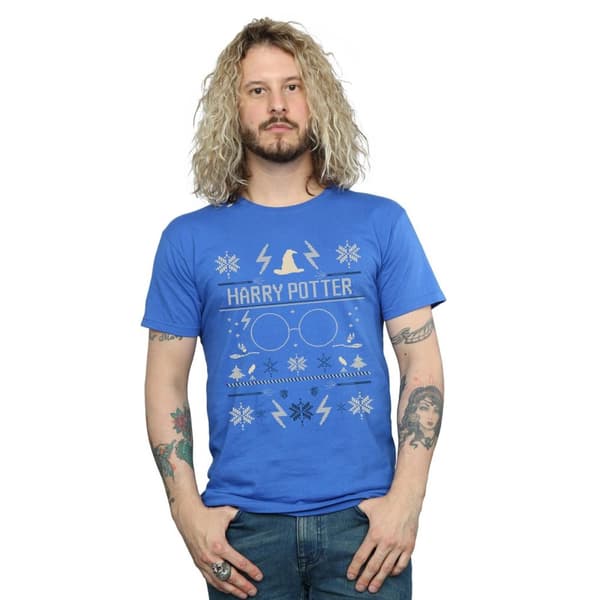 Harry Potter Mens Christmas Pattern T-Shirt