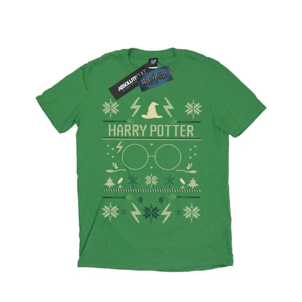Harry Potter Mens Christmas Pattern T-Shirt