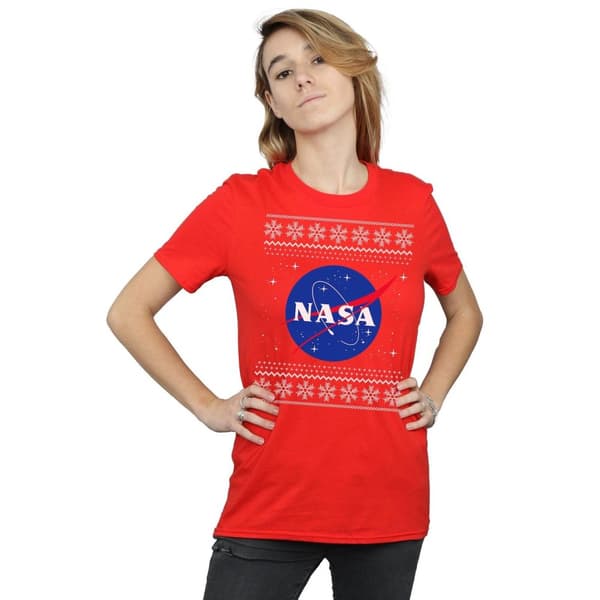 NASA Womens/Ladies Classic Fair Isle Cotton Boyfriend T-Shirt