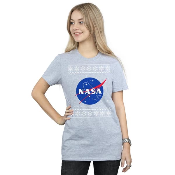 NASA Womens/Ladies Classic Fair Isle Cotton Boyfriend T-Shirt