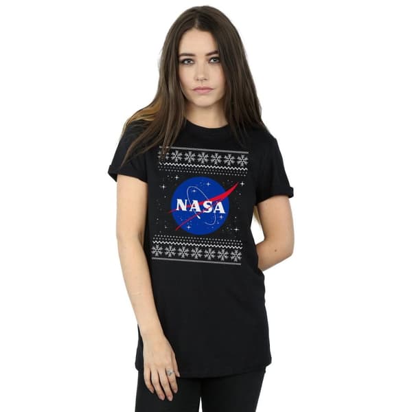 NASA Womens/Ladies Classic Fair Isle Cotton Boyfriend T-Shirt