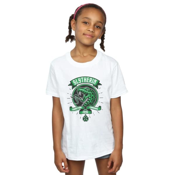 Harry Potter Girls Slytherin Toon Crest Cotton T-Shirt