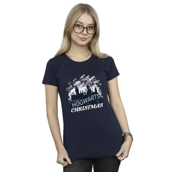 Harry Potter Dam/Tjej Hogwarts Christmas T-shirt i bomull