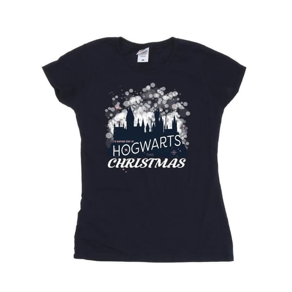 Harry Potter Dam/Tjej Hogwarts Christmas T-shirt i bomull