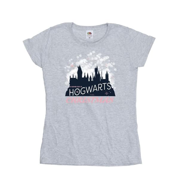 Harry Potter Dam/Tjej Hogwarts Christmas T-shirt i bomull