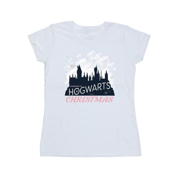 Harry Potter Dam/Tjej Hogwarts Christmas T-shirt i bomull