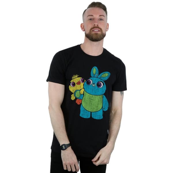 Disney Mens Toy Story 4 Ducky And Bunny Distressed Pose T-shirt