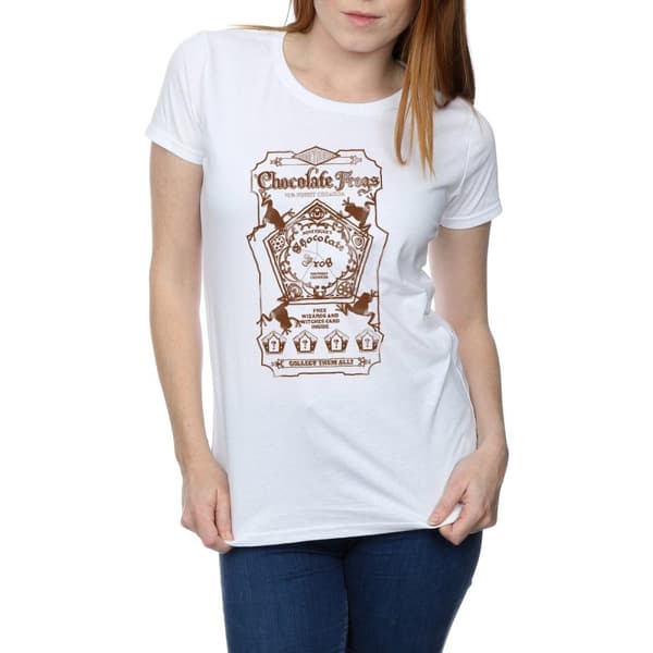 Harry Potter Dam/Tjej - Chocolate Frogs Mono Label T-shirt i bomull