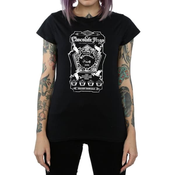 Harry Potter Dam/Tjej - Chocolate Frogs Mono Label T-shirt i bomull