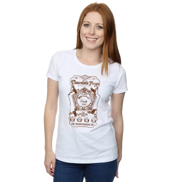 Harry Potter Dam/Tjej - Chocolate Frogs Mono Label T-shirt i bomull