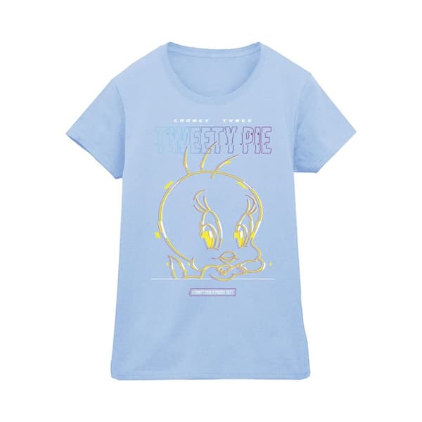 Looney Tunes Womens/Ladies Tweety Glitch Cotton T-Shirt