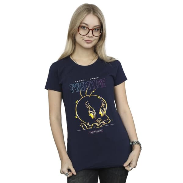 Looney Tunes Womens/Ladies Tweety Glitch Cotton T-Shirt