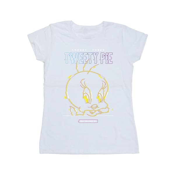 Looney Tunes Womens/Ladies Tweety Glitch Cotton T-Shirt