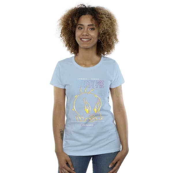 Looney Tunes Womens/Ladies Tweety Glitch Cotton T-Shirt