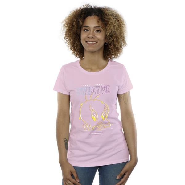 Looney Tunes Womens/Ladies Tweety Glitch Cotton T-Shirt