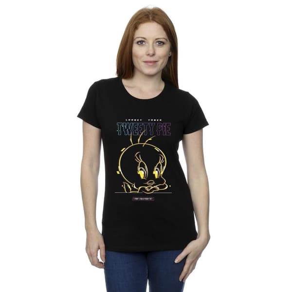 Looney Tunes Womens/Ladies Tweety Glitch Cotton T-Shirt