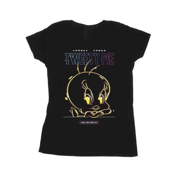 Looney Tunes Womens/Ladies Tweety Glitch Cotton T-Shirt
