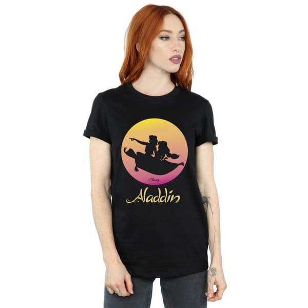 Disney Dam/Lady Aladdin Flying Sunset Boyfriend T-shirt i bomull