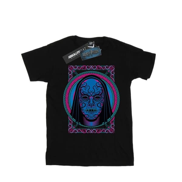 Harry Potter Girls Neon Death Eater Mask Cotton T-Shirt Black 7-8 Years