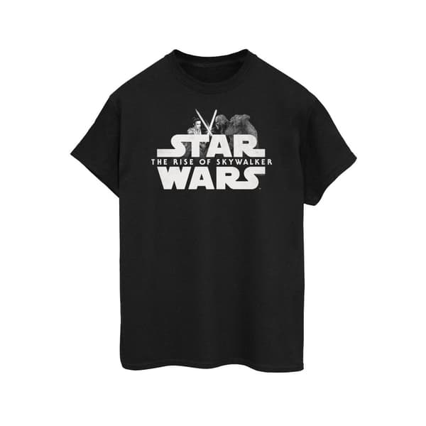 Star Wars: The Rise of Skywalker Womens/Ladies Star Wars The Rise Of Skywalker Rey And Kylo Battle Cotton Boyfriend T-Shirt