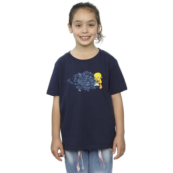 Looney Tunes Girls ACME Doodles Tweety Cotton T-Shirt