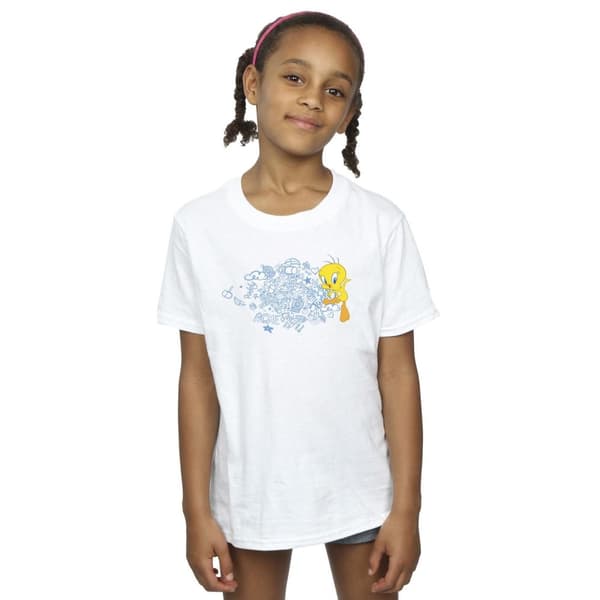 Looney Tunes Girls ACME Doodles Tweety Cotton T-Shirt