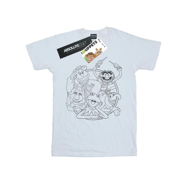 Disney Mens The Muppets Group Line Art T-Shirt