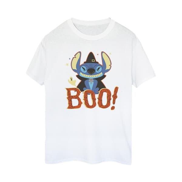 Disney Womens/Ladies Lilo & Stitch Boo! Cotton Boyfriend T-Shirt