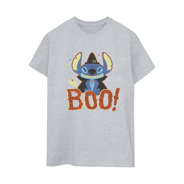 Disney Womens/Ladies Lilo & Stitch Boo! Cotton Boyfriend T-Shirt