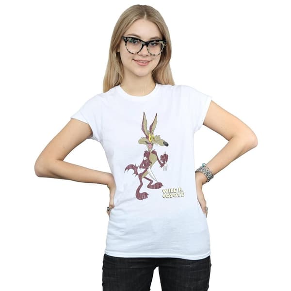 Looney Tunes Womens/Ladies Wile E Coyote Distressed Cotton T-Shirt